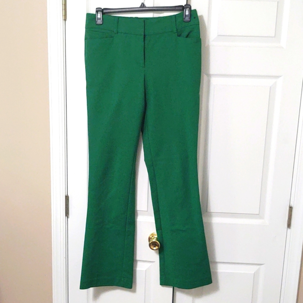 New york and company green dress pants size 8 tall